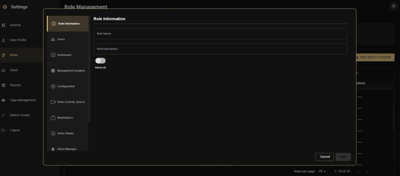 Configure New Role wizard — Role Information step