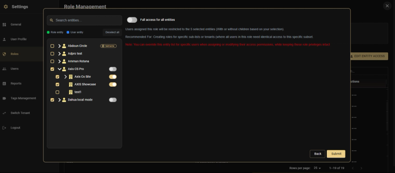 Selected entities with Include Children toggle