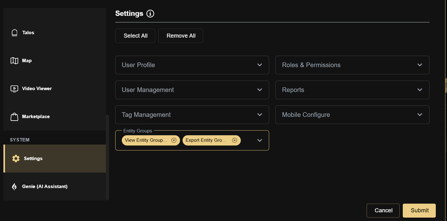 Settings Navigation