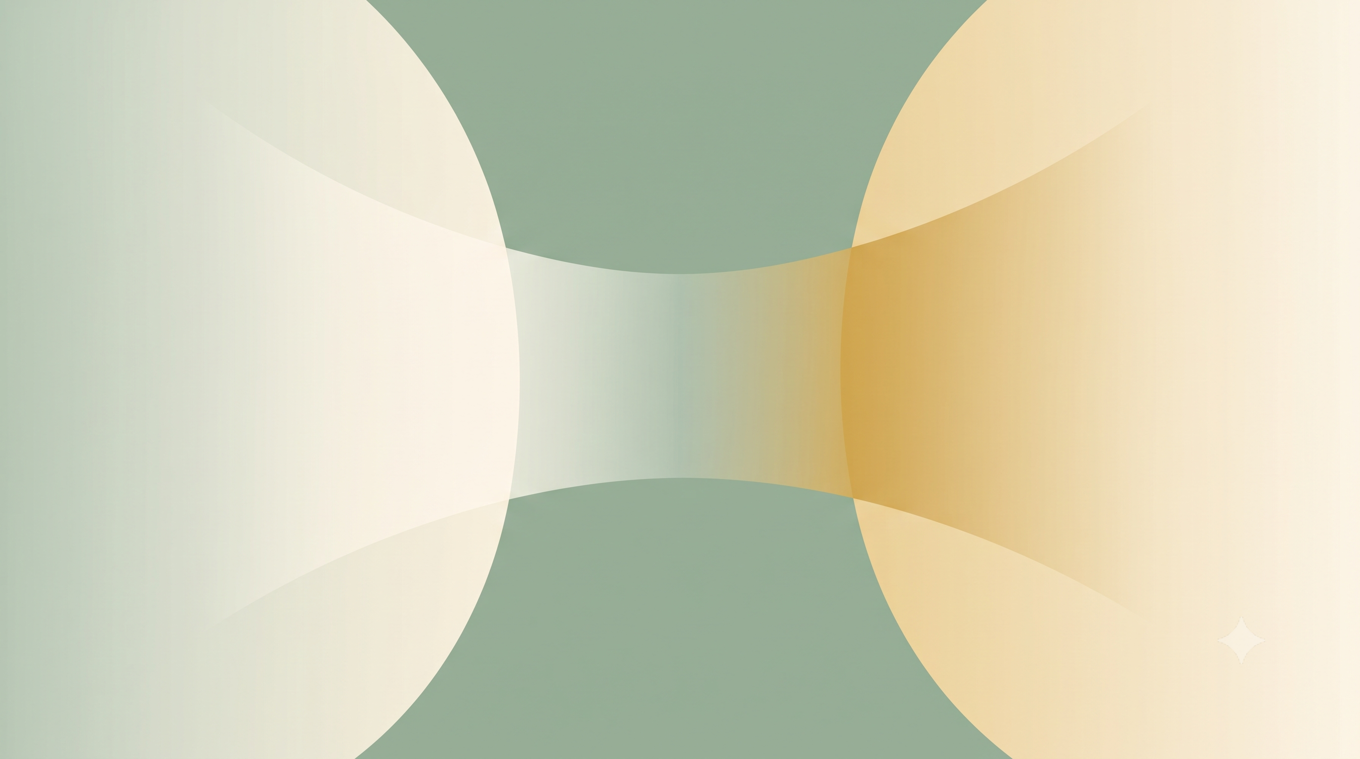 Calm conceptual illustration of a middle ground between two states, representing mild cognitive impairment between normal aging and dementia.