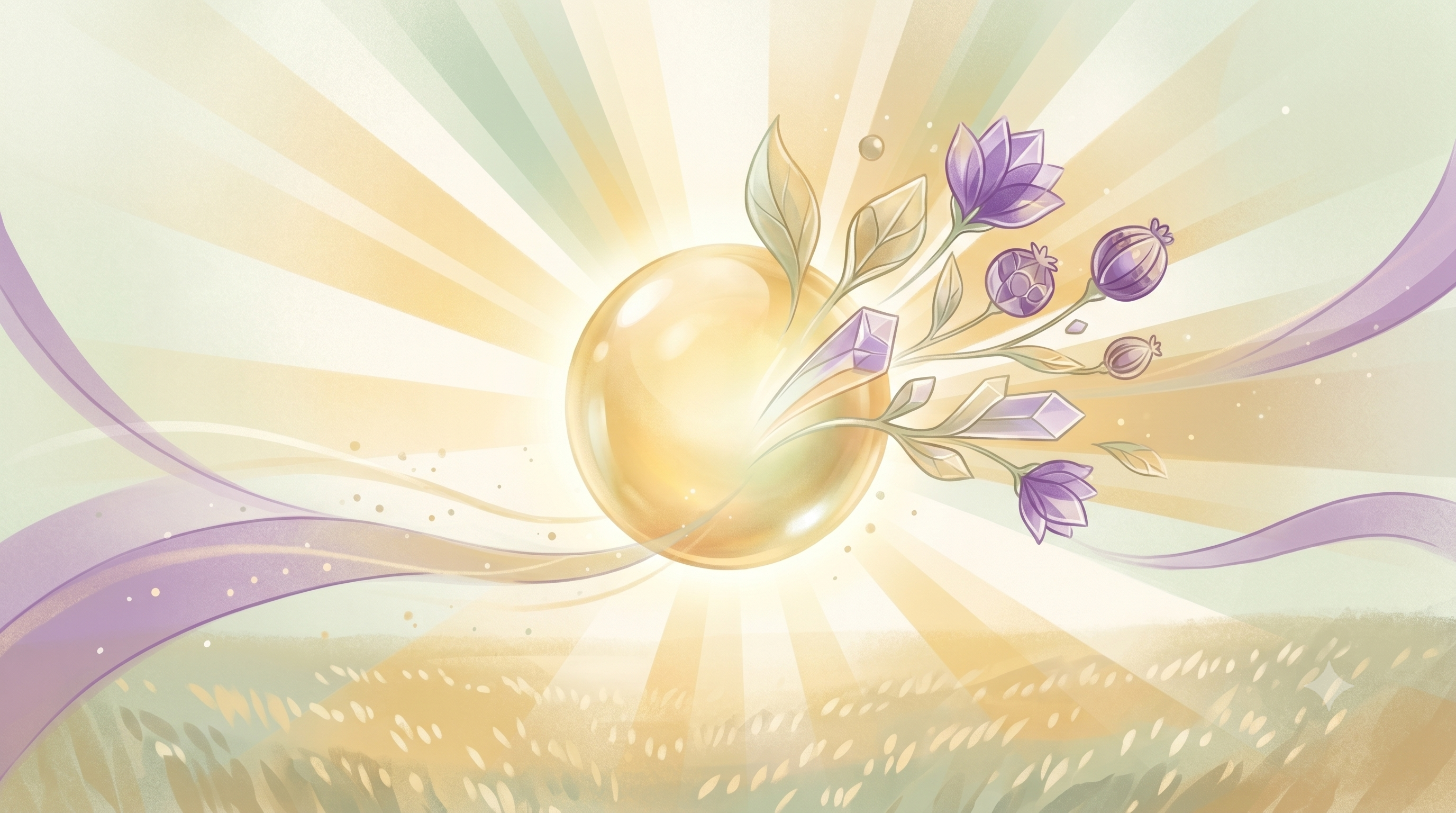 Warm illustration of bright solstice light over a calm landscape, representing The Longest Day for Alzheimer's.