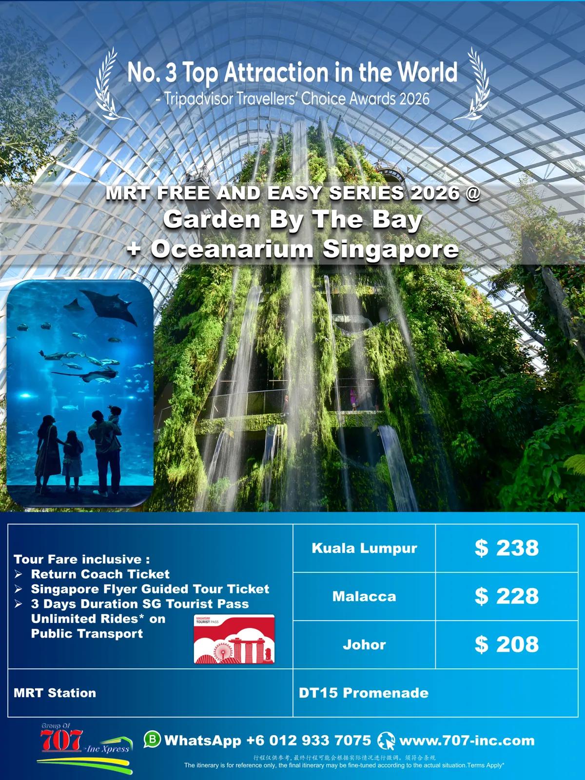MRT Free & Easy Series 2026 @ Gardens by the Bay + Singapore Oceanarium