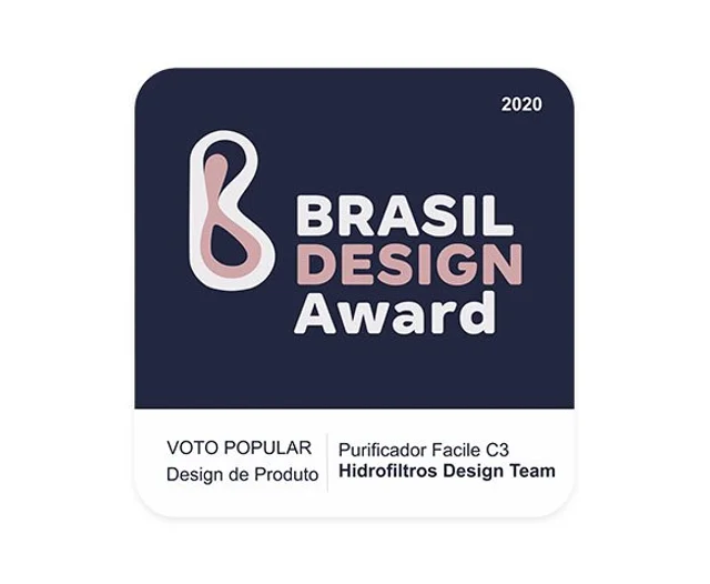 Selo Brasil Design Award do Purificador Facile C3