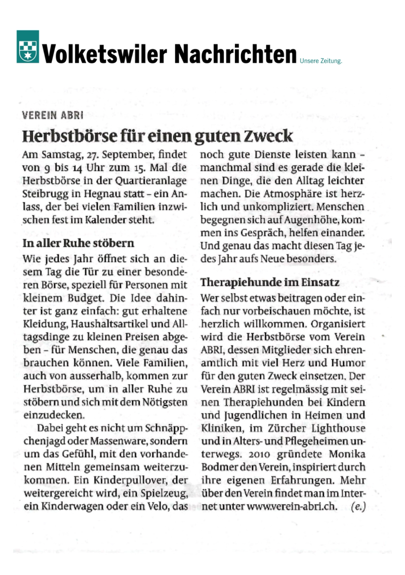 Volketswiler Herbstbörse