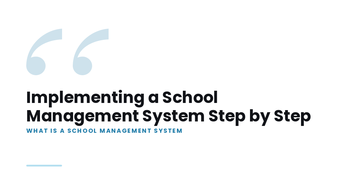 Cover image: Implementing a School Management System Step by Step