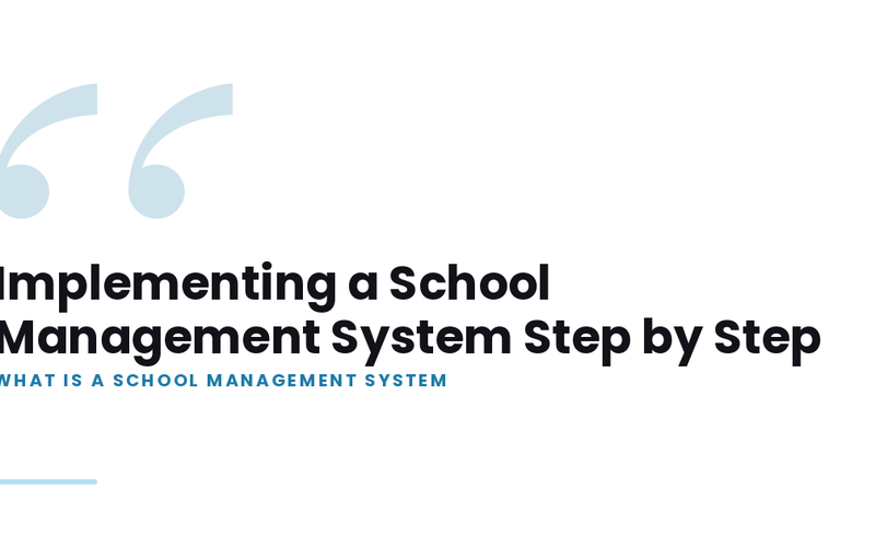 Cover image: Implementing a School Management System Step by Step
