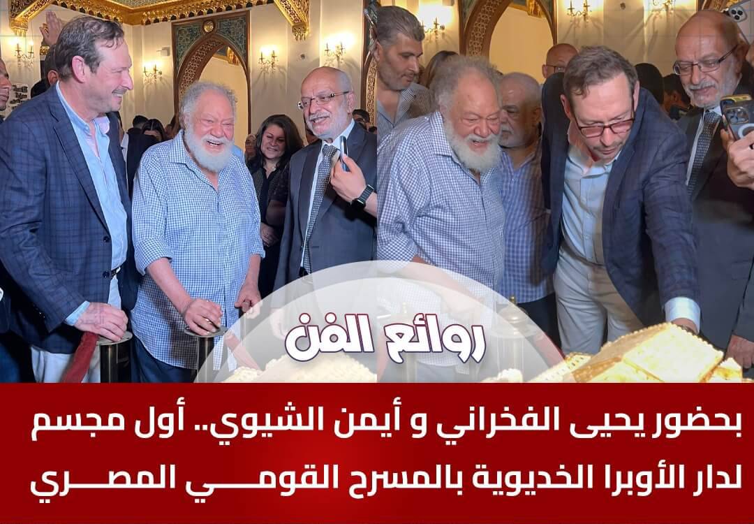 يحيى الفخراني وأيمن الشيوي يستقبلان مجسم دار الأوبرا الخديوية من أعواد الكبريت coverage