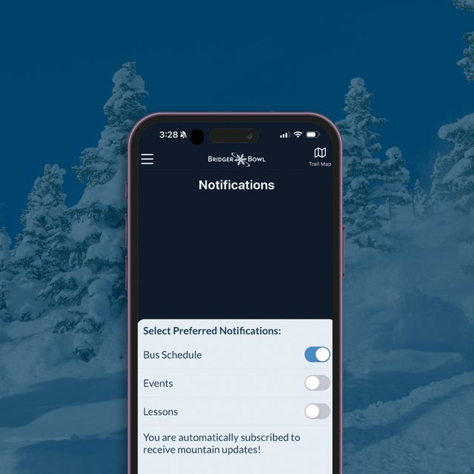 Bridger Bowl App Notifications
