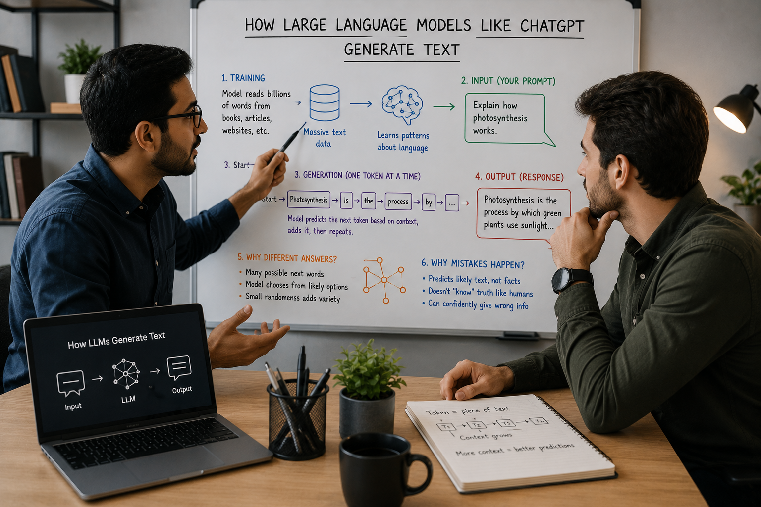How Large Language Models Like ChatGPT Generate Text