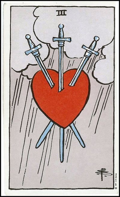 Three of Swords Tarot Card Meanings - 3