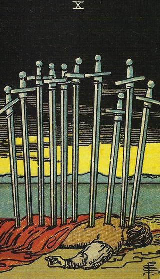 Ten of Swords Tarot Card Meanings