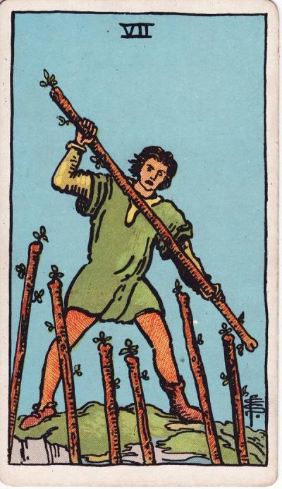 Seven of Wands Tarot Card Meanings - 7