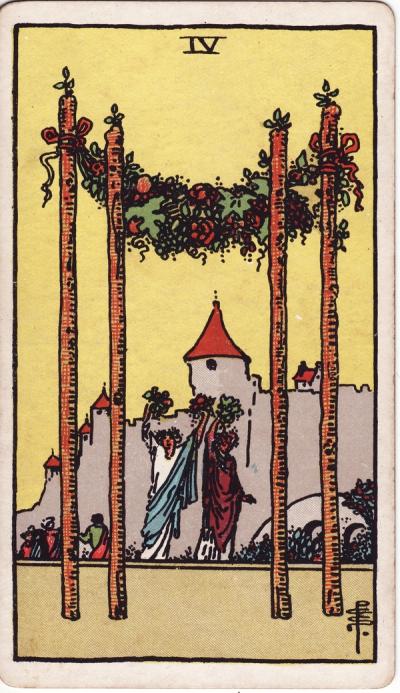 Four of Wands Tarot Card Meanings - 4