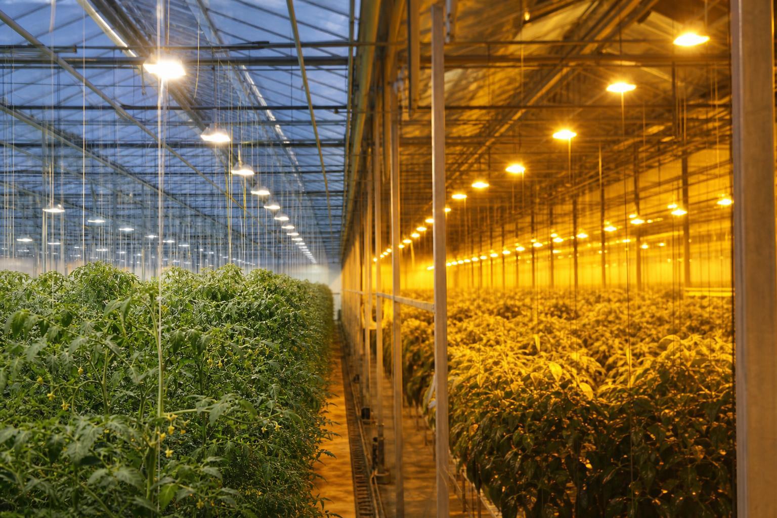 LED vs HPS greenhouse lighting
