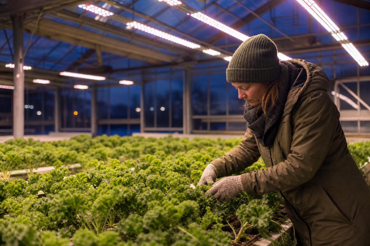 winter greenhouse lighting