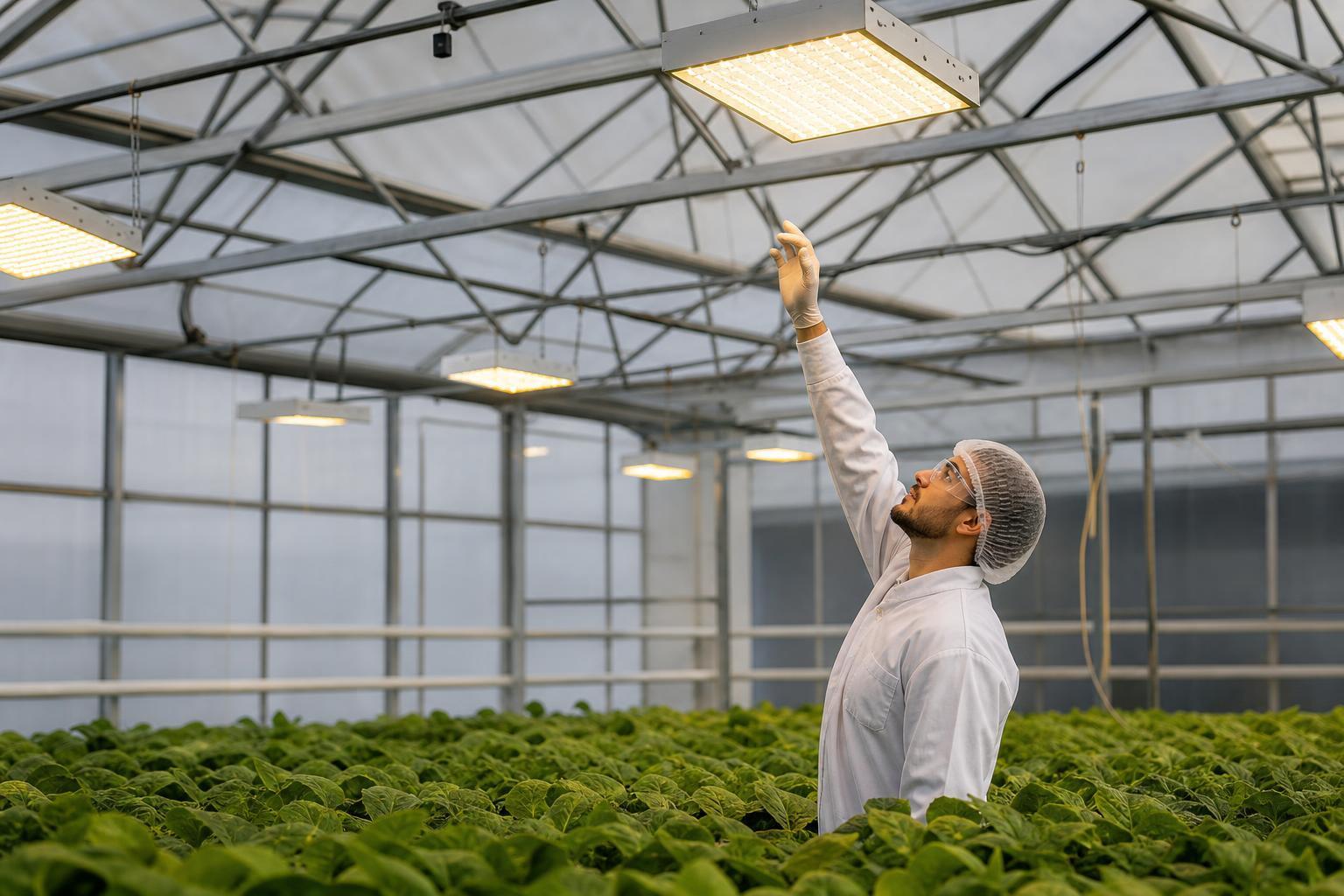 greenhouse grow light height