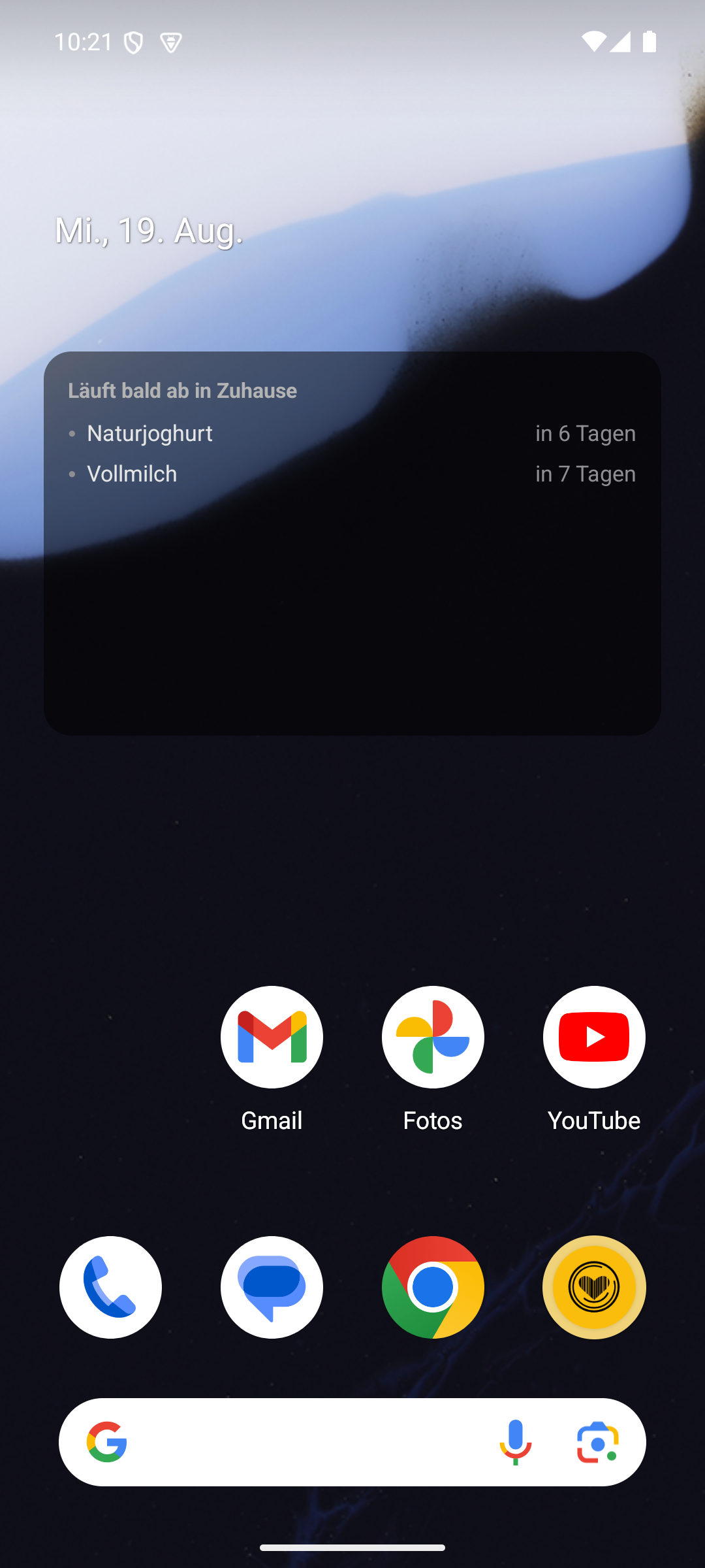 Das Smantry-Widget „Läuft bald ab“ auf dem Android-Home-Screen