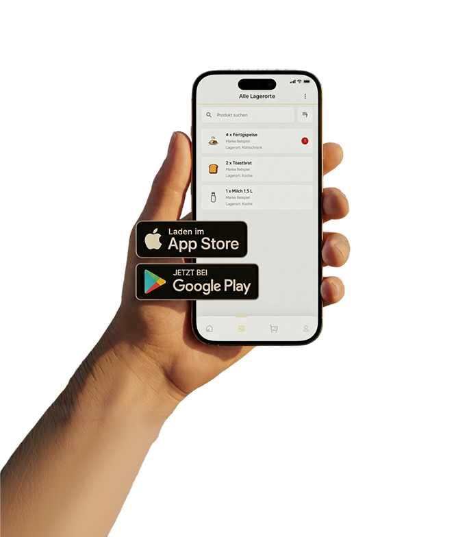 A hand holding a smartphone with the Smantry app open