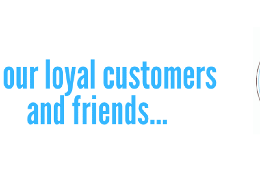 Graphic with blue text reading "To our loyal customers and friends..." beside the circular A.G. Williams Painting Company, Inc. logo on a white background.
