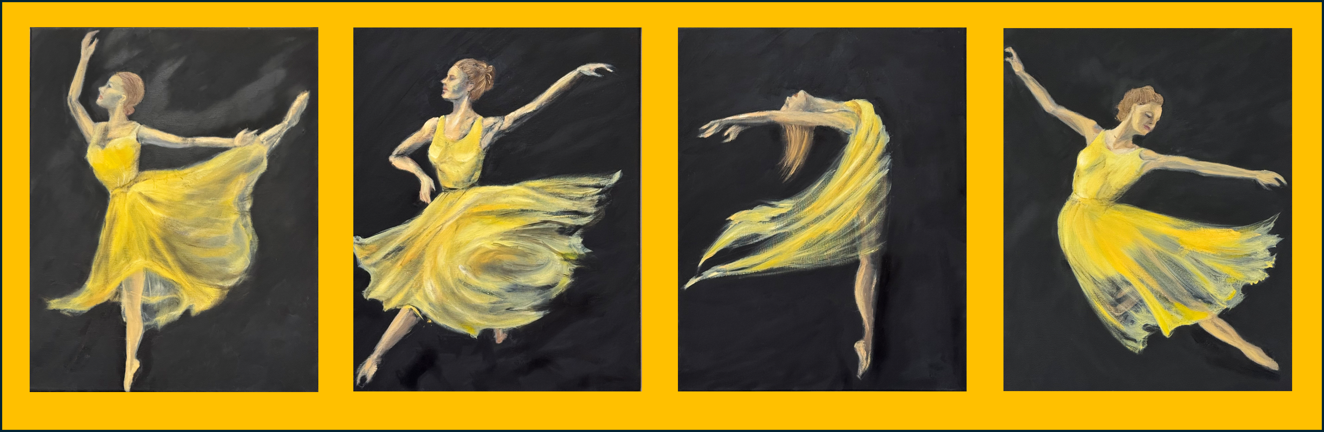 Dancers in Motion (Panel or separately, each size is 16X20) — Oil on canvas by Shue Snyder