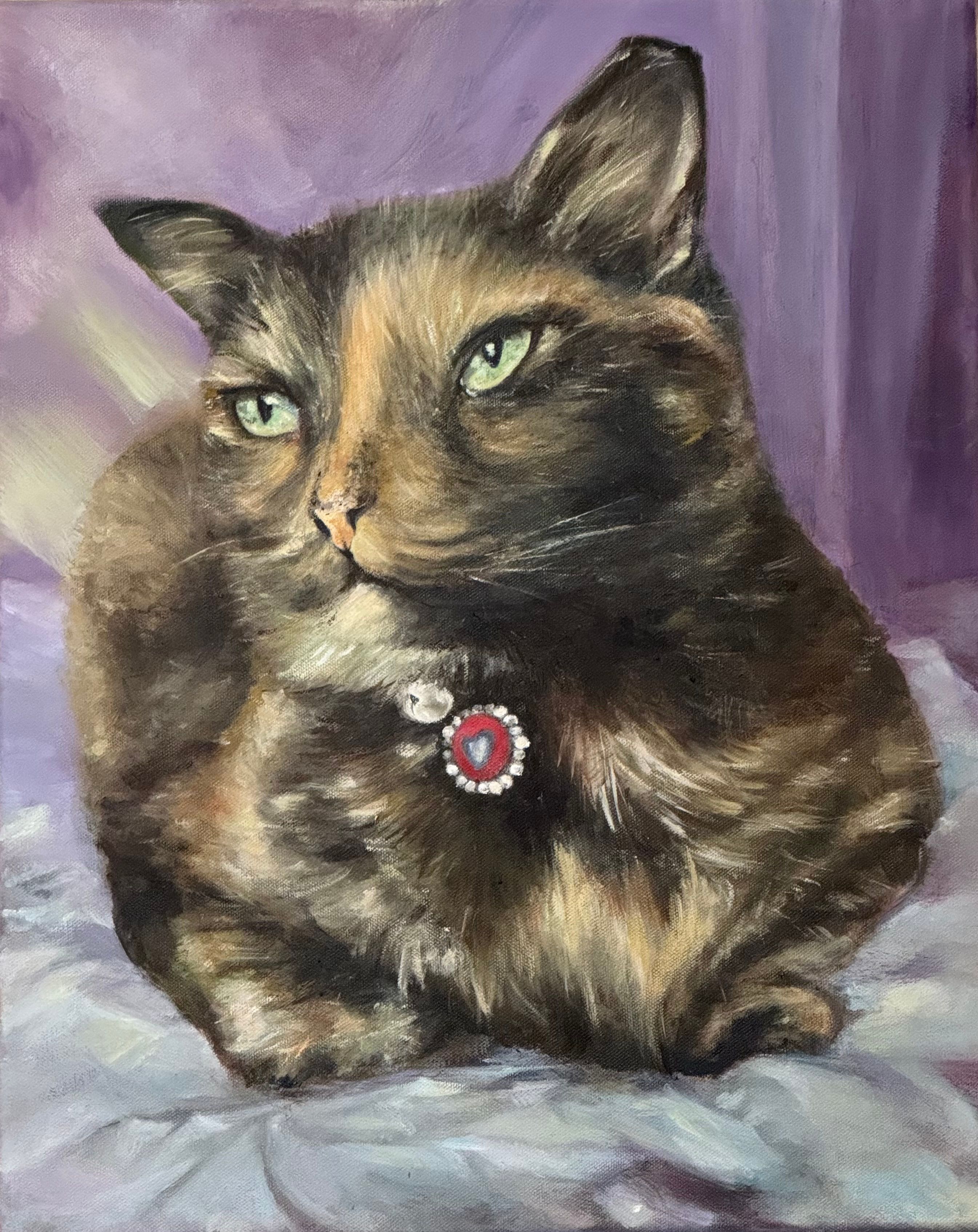 Violet the Cat — Oil on canvas by Shue Snyder