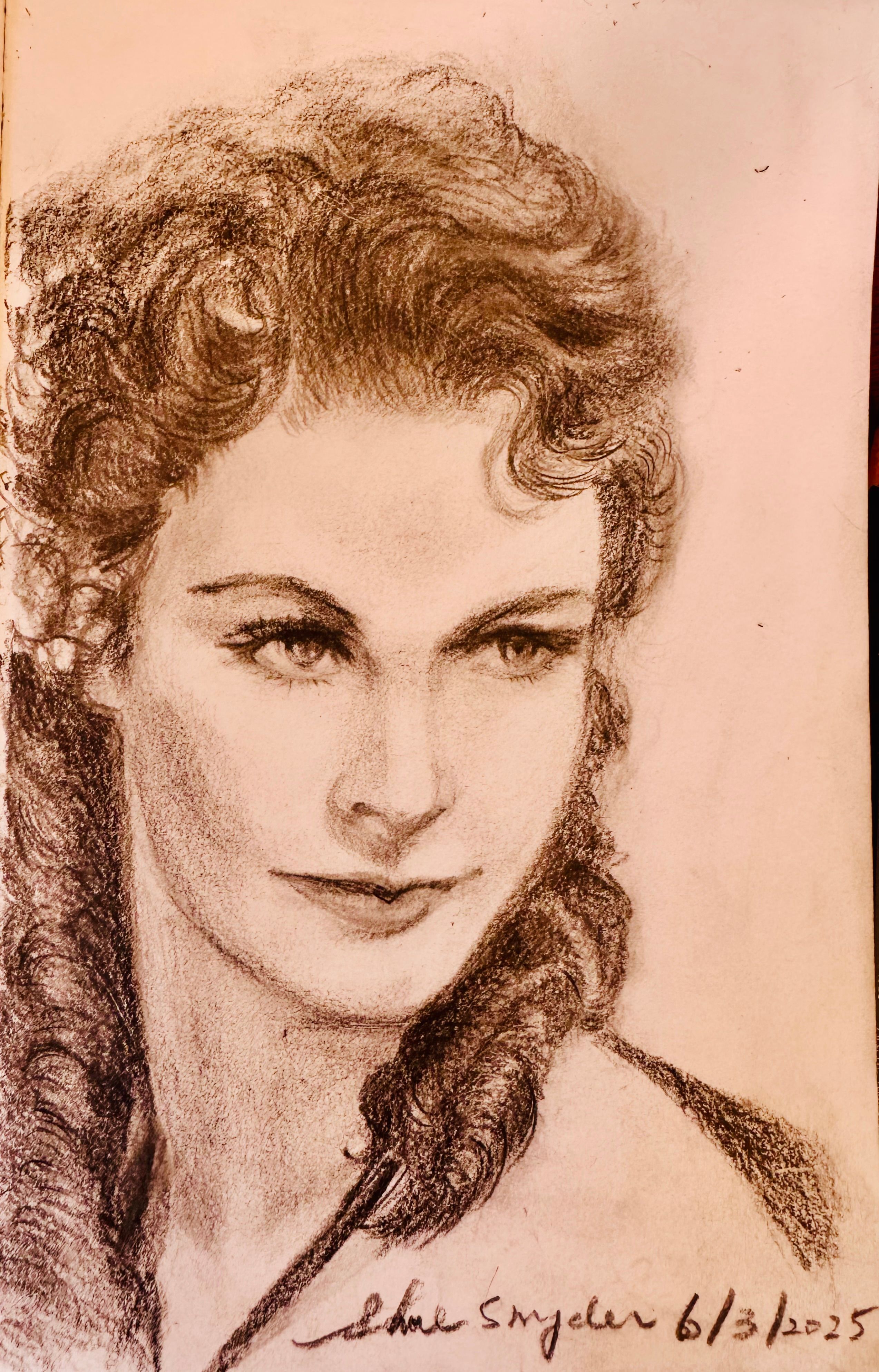Another Day of Scarlett (Vivien Leigh) — Charcoal by Shue Snyder