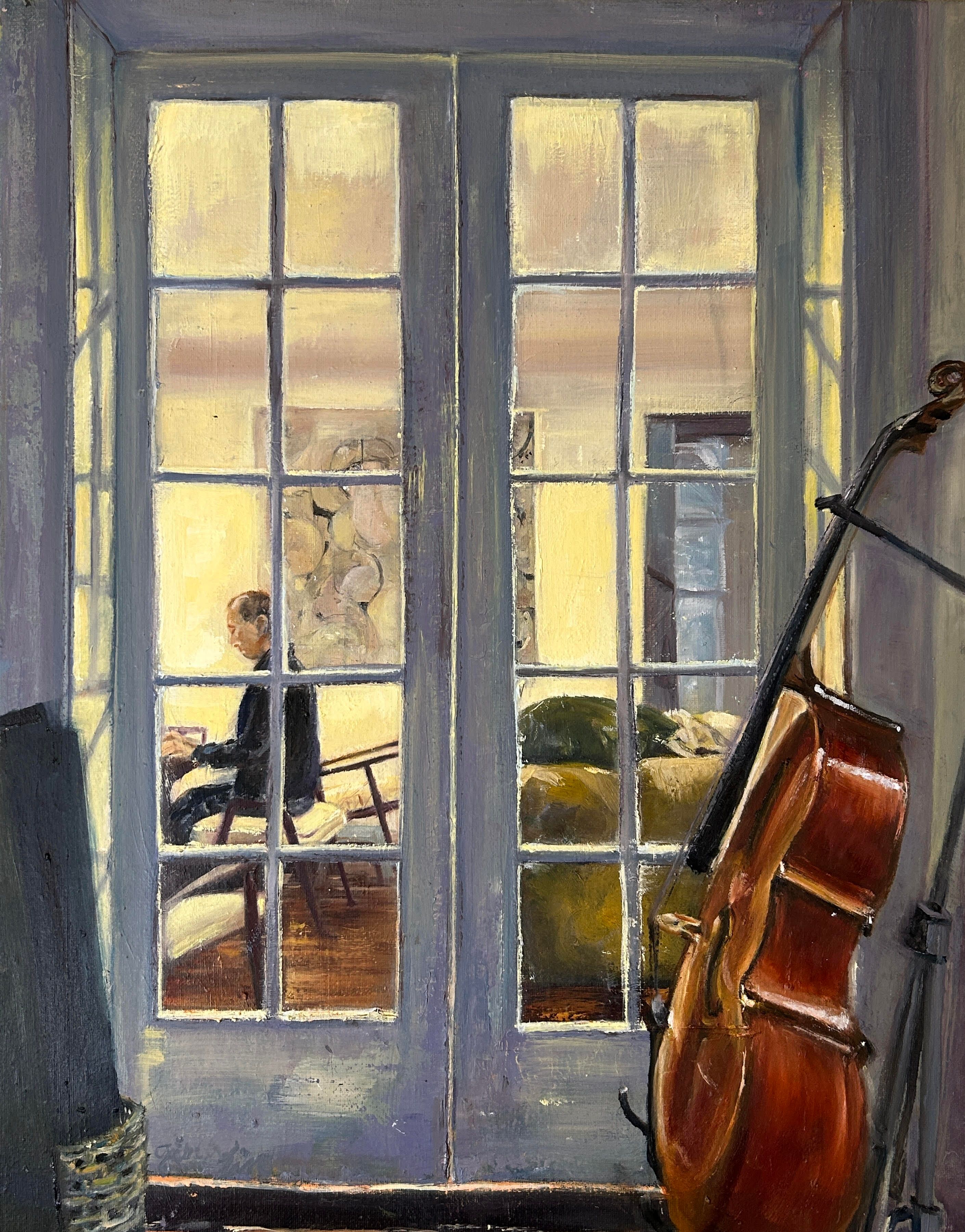 Solitude at A Christmas Party — Oil on canvas by Gina Lin