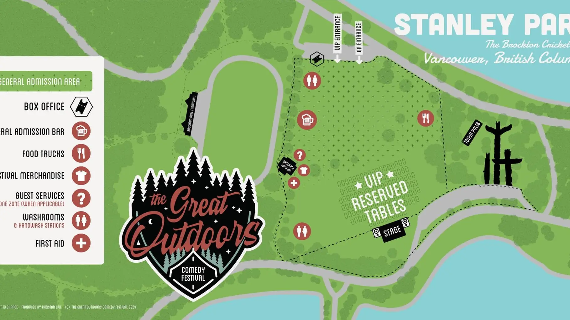 The Great Outdoors Comedy Festival Map