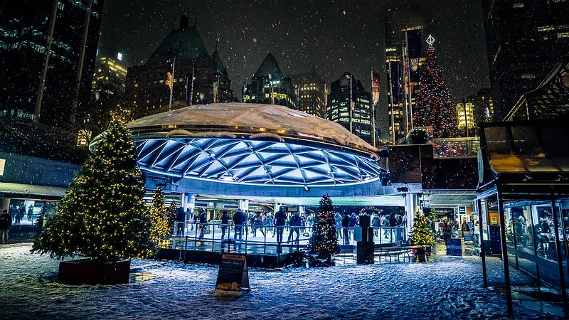 Skating at Robson Square in Vancouver