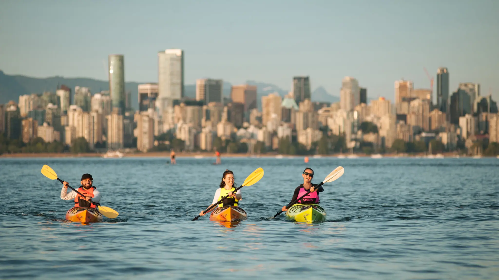 Kaykers on a tour with Jericho Beach Kayak