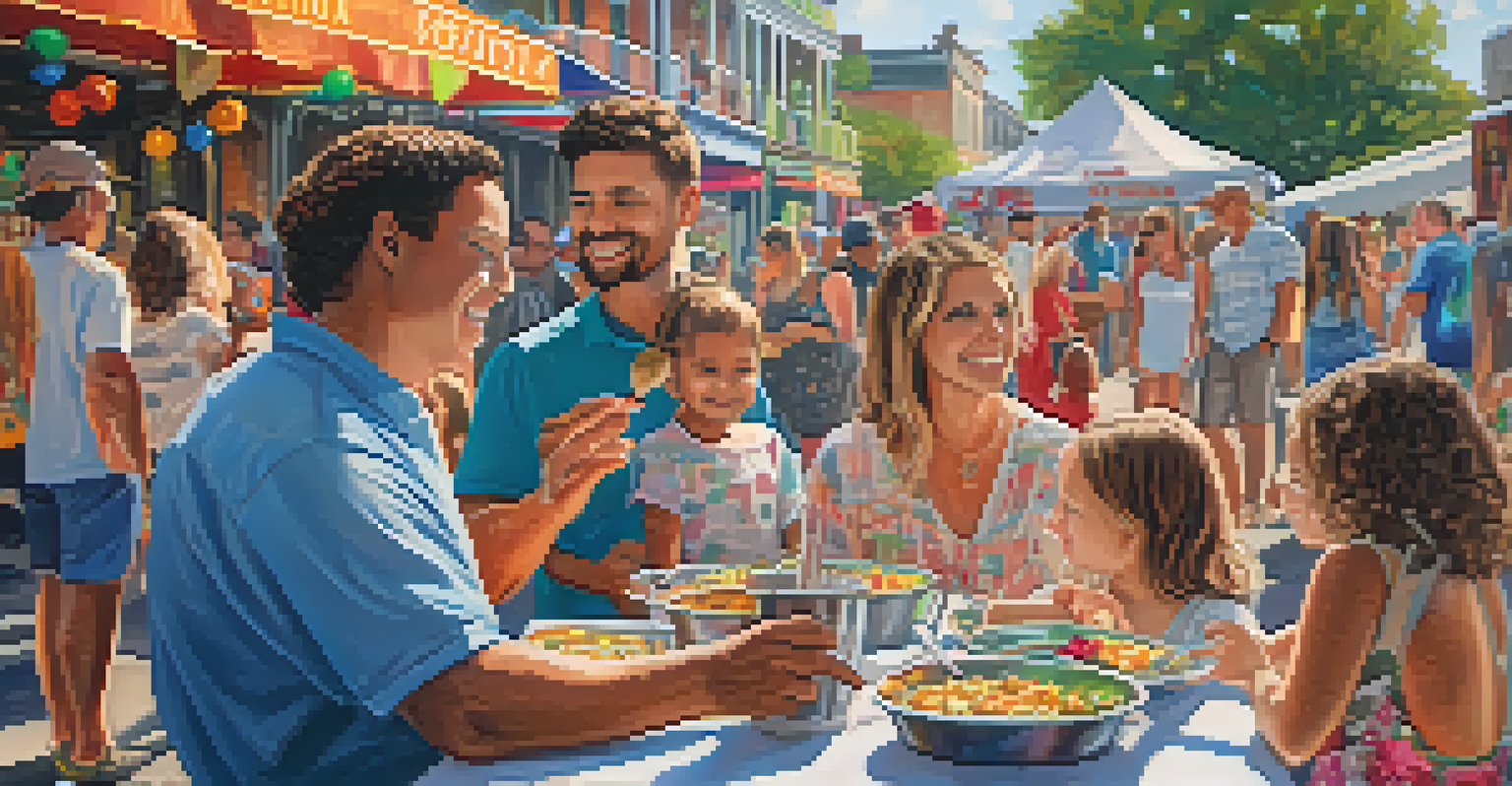 A family-friendly atmosphere at the French Quarter Festival, featuring children engaged in fun activities and parents enjoying the vibrant surroundings.