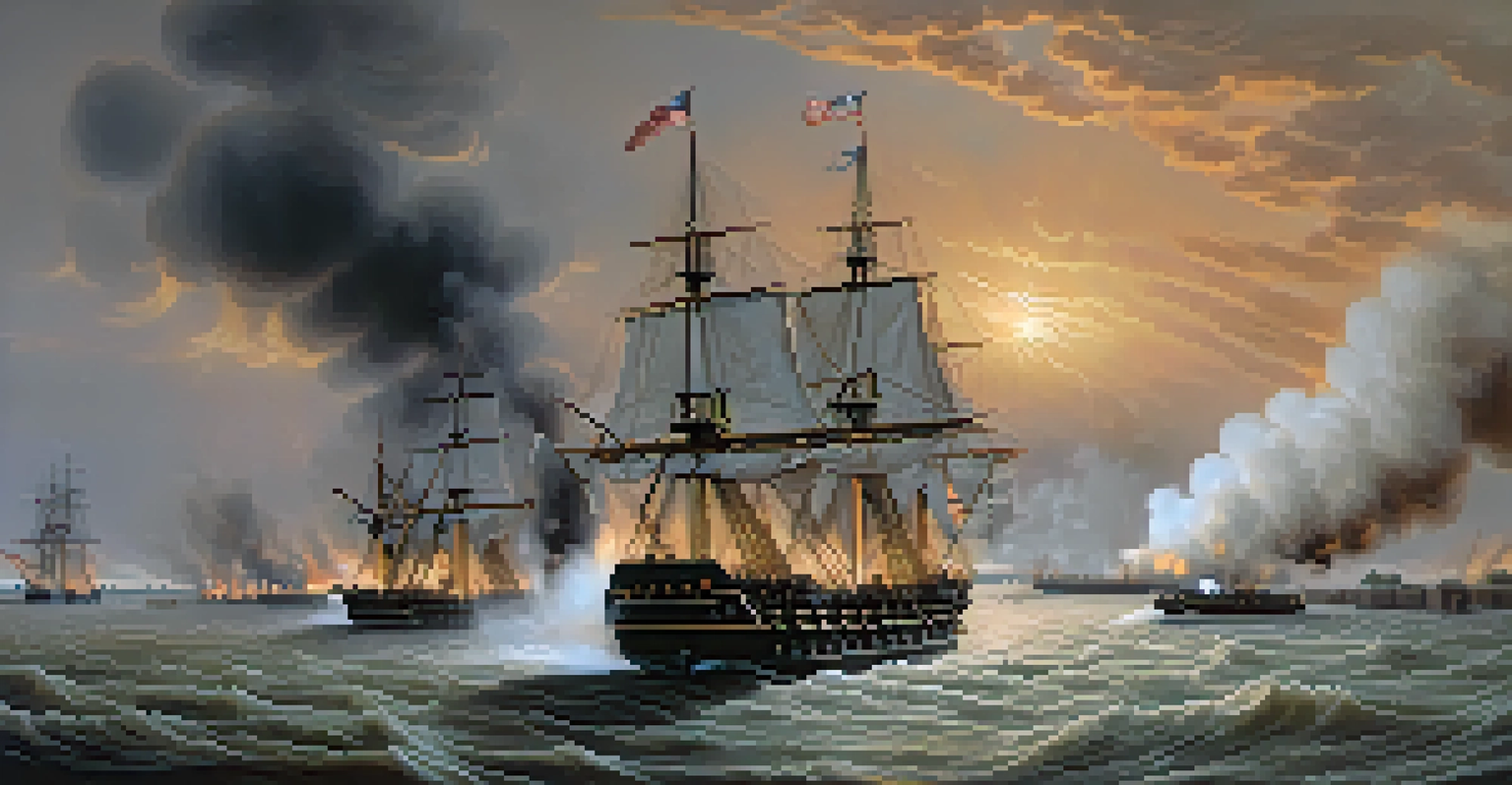 Union naval ships approaching forts on the Mississippi River during the Civil War, with smoke and tension in the air.