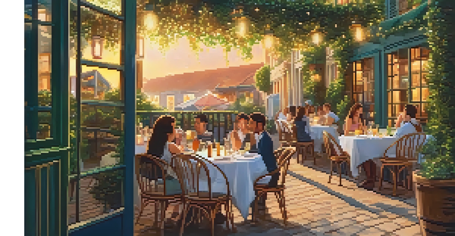 Charming courtyard at Café Amelie with diners enjoying Italian cuisine and drinks.