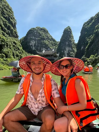Trang An River in Ninh Binh, Vietnam
