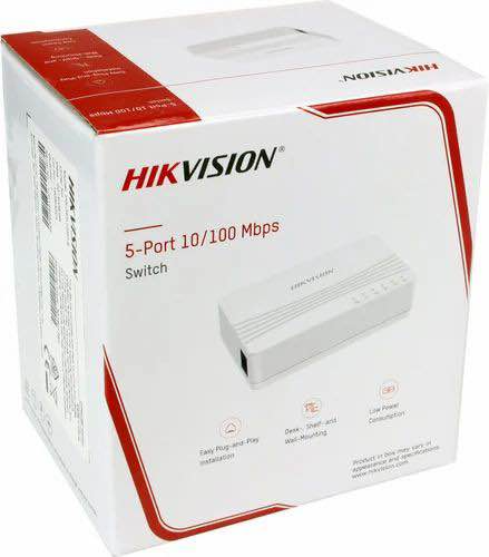 Hikvision 5-Port 1-/100 Mbps Switch D8-3E0105D-E