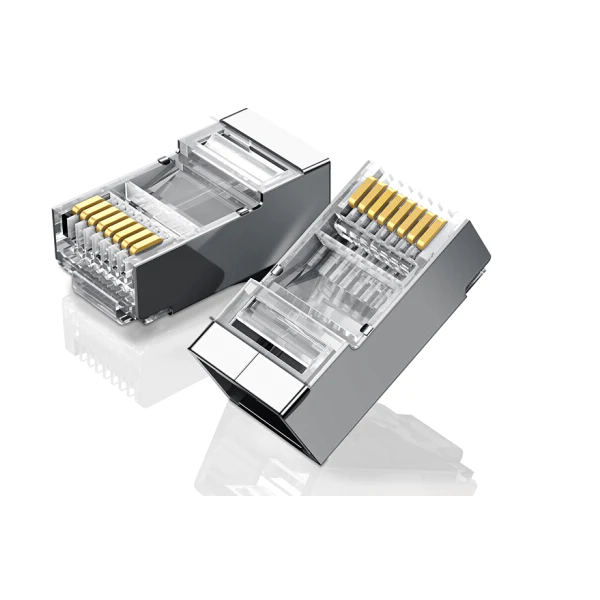 Jyocun RJ45 Crystal Network Mondular Connector 100 Pcs Box Metal Body Single Piece