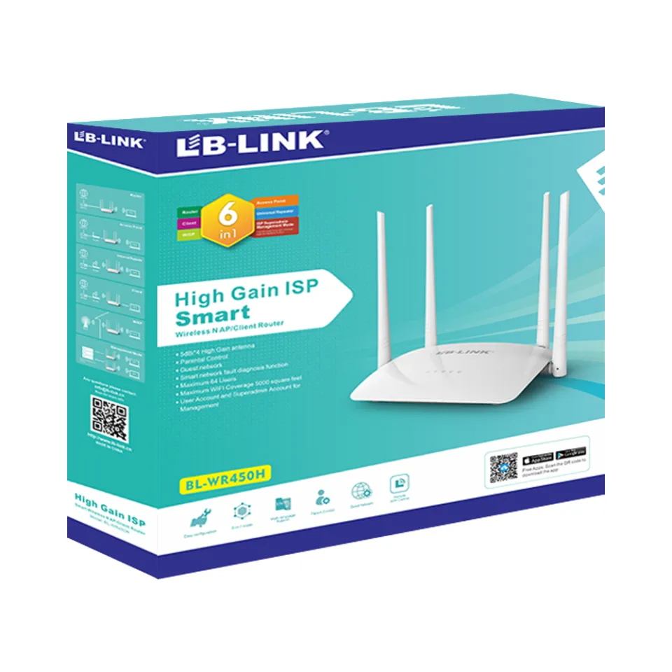 LB-LINK High Gain ISP Smart Wireless N AP/Client Router BL-WR450H