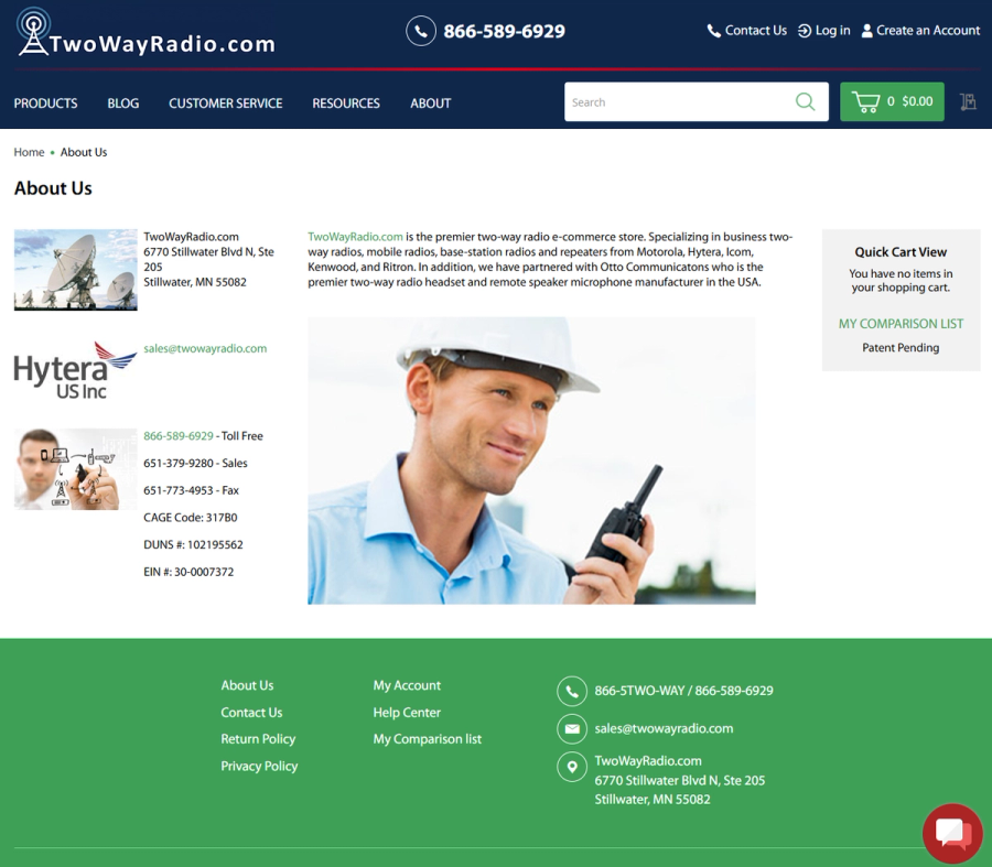 Two Way Radio System Design and Services Provider - www.twowayradio.com located in Stillwater, MN 
