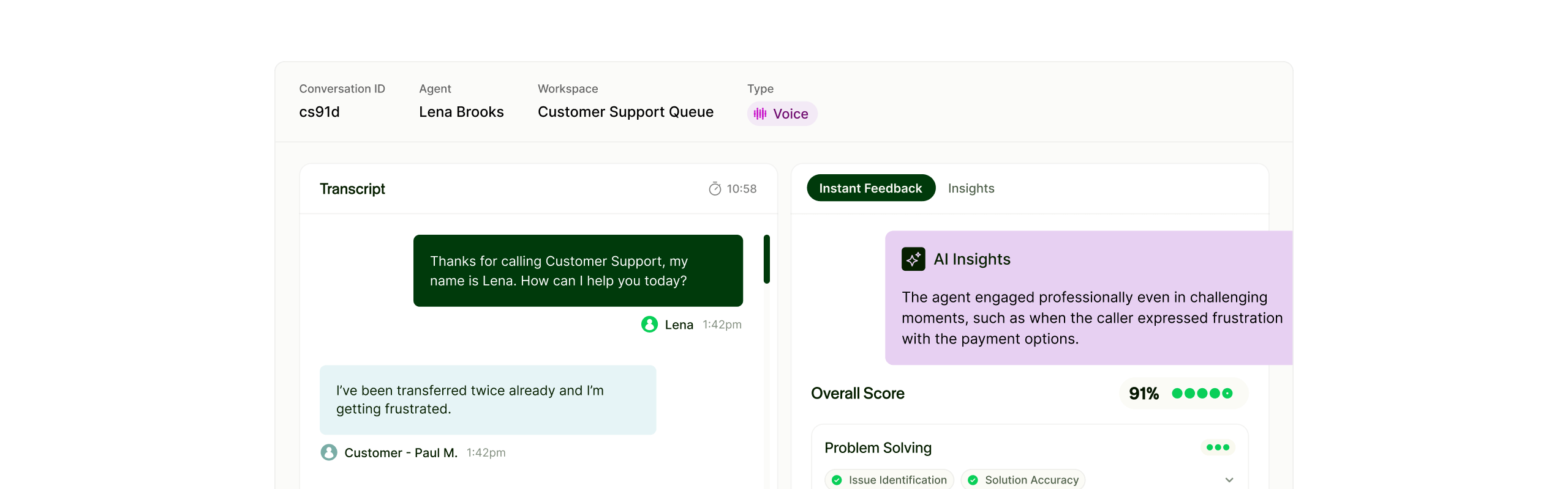 Customer Service App Screenshot
