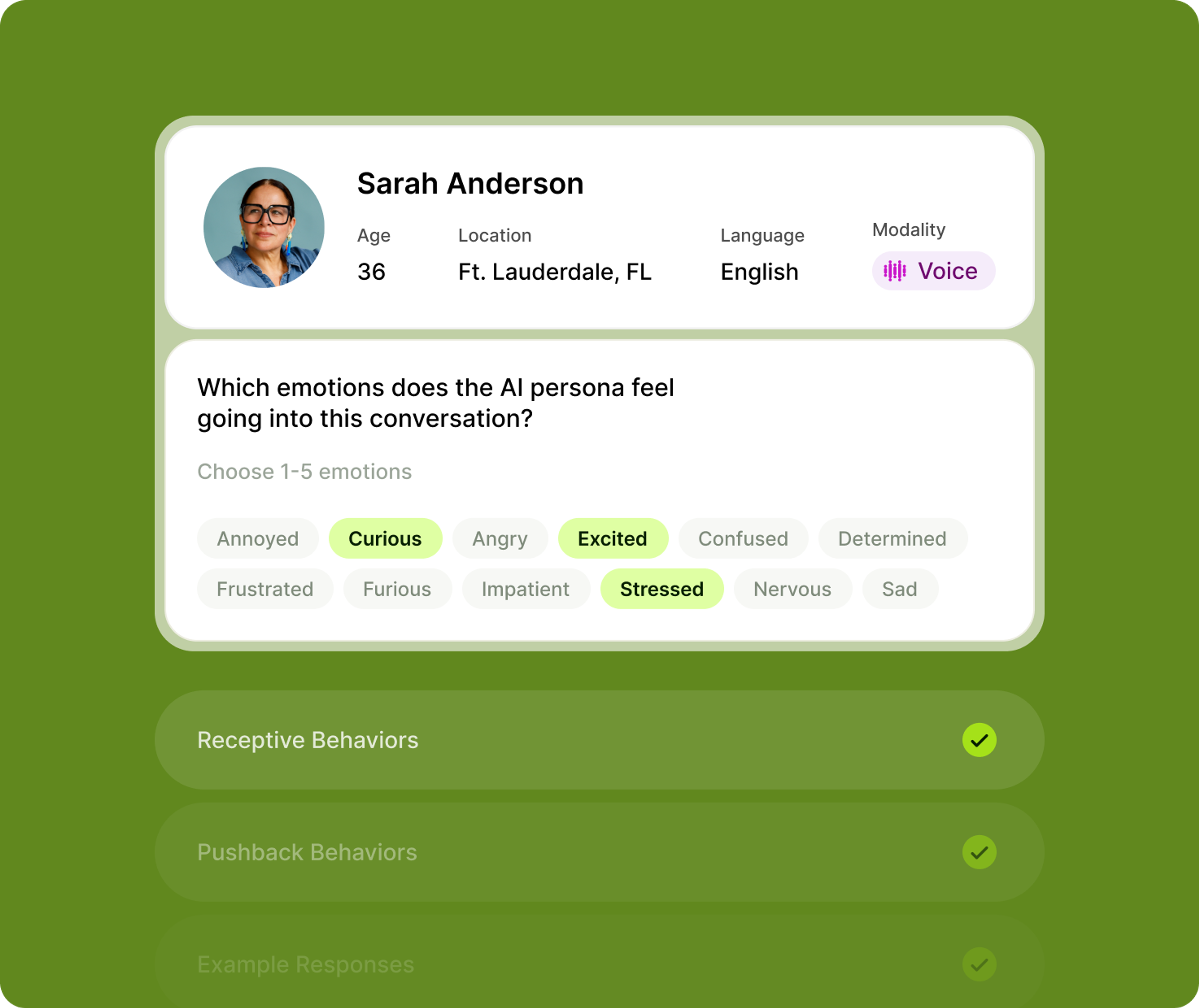 Configurable personas