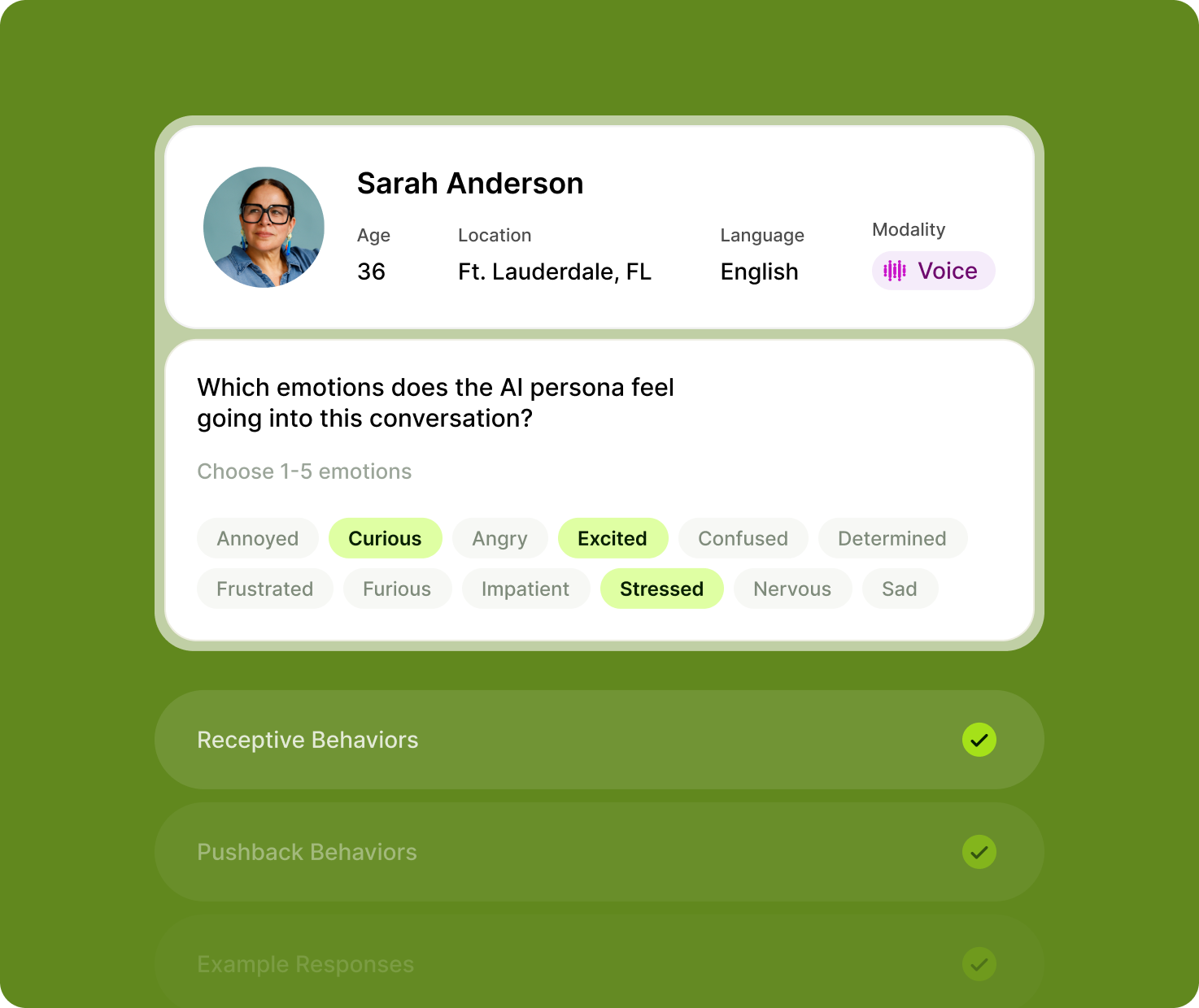 Configurable personas