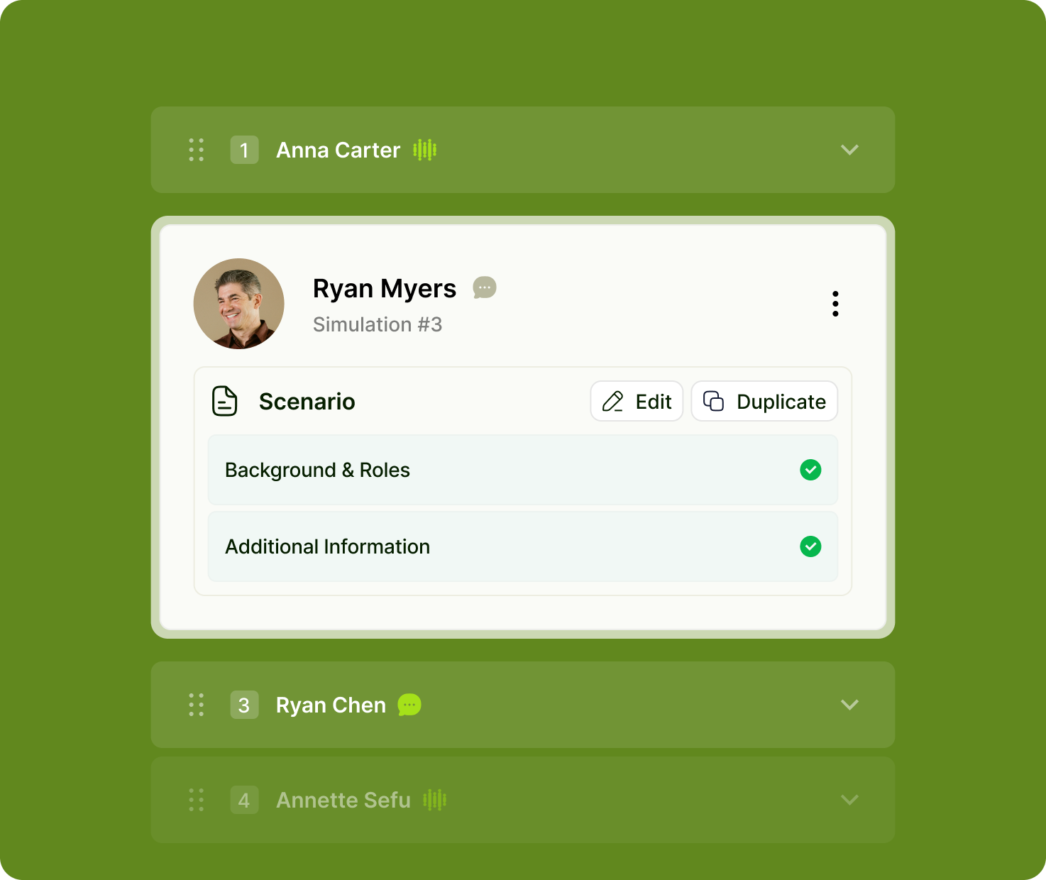 Scenario management