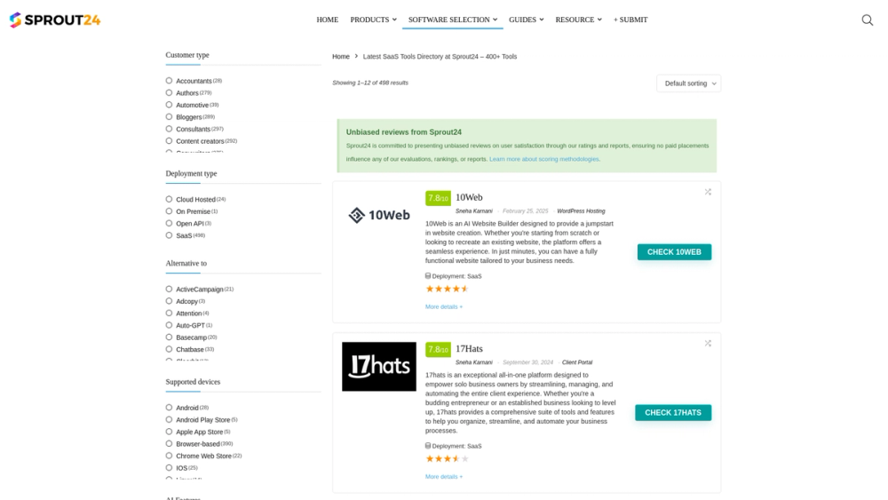 image of Sprout24 SaaS Tools Directory