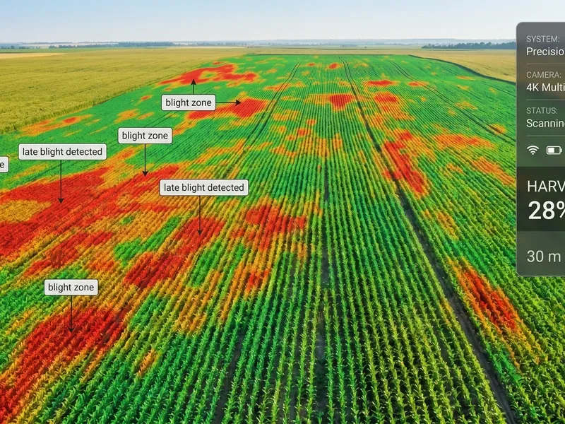 Drone crop disease mapping with georeferenced heatmap from edge-processed orthomosaic imagery