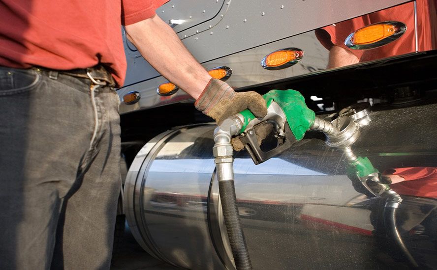 Fueling up a semi truck