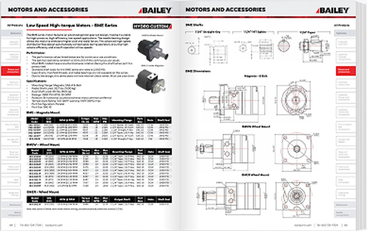Bailey hydraulic cylinders technical spread
