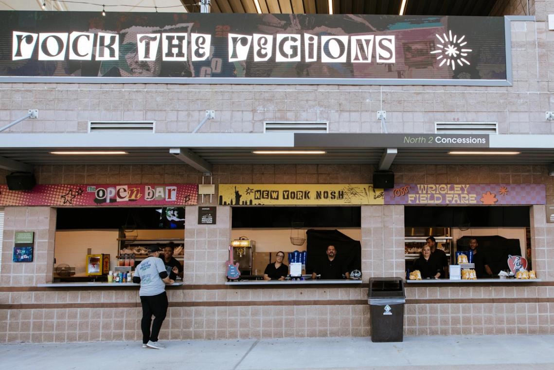 Rock the Regions signage above the after-party concession counter
