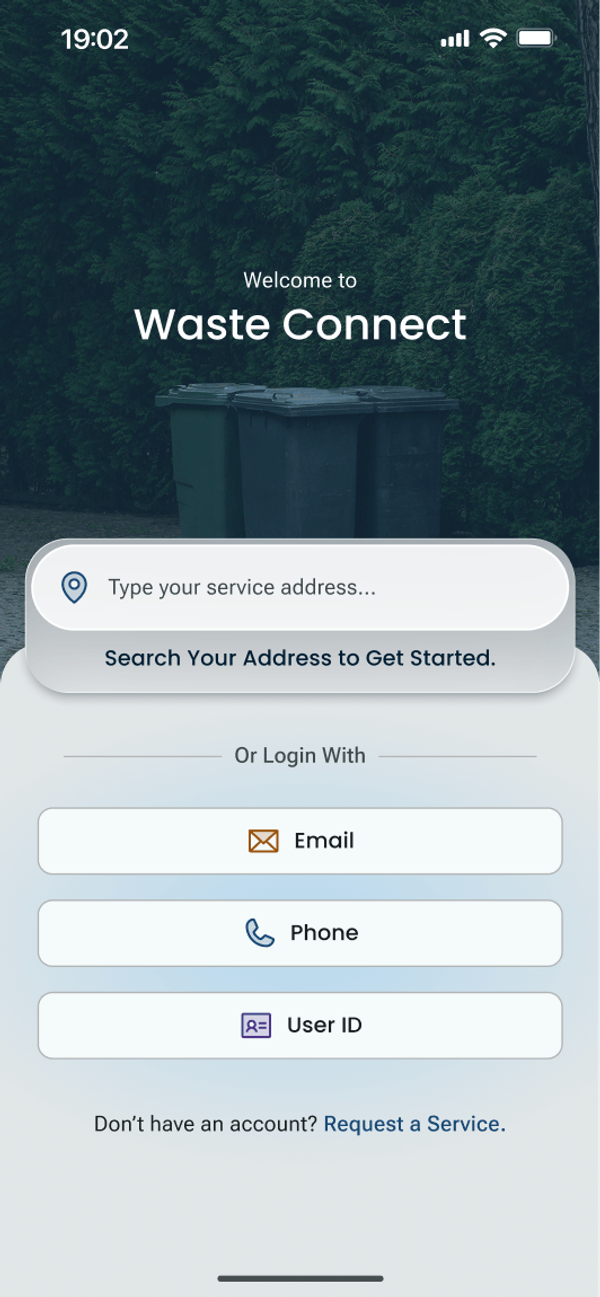 App login screen