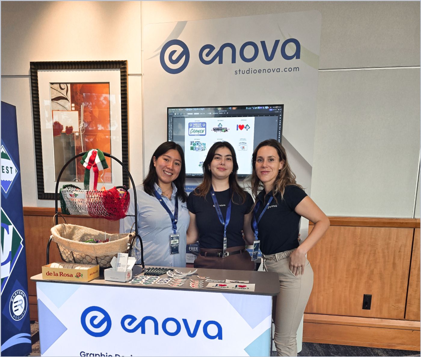 Enova team at their branded booth during the Partner Expo