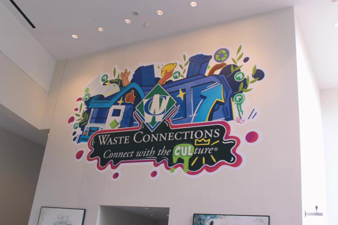 Connect with the CULture illustrated wall decal in the venue interior